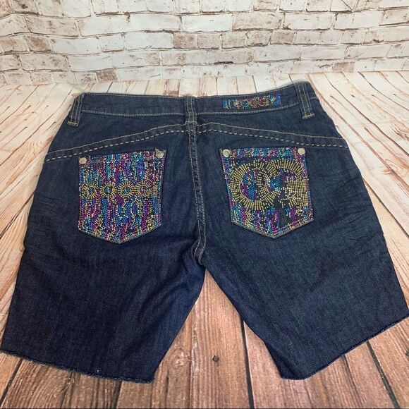 Coogi Dark Wash Blue Sexy Denim Bling Shorts 9/10 - Picture 1 of 10